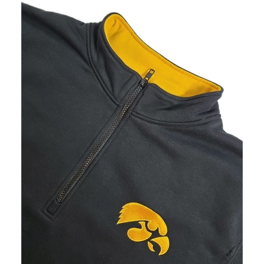 Iowa‎ Hawkeyes Colosseum 1/4 Zip Pullover Sweater Jacket Large  Men Black EUC